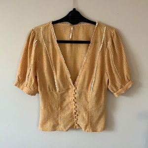 Free people yellow blouse!
